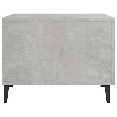 Salontafel 2 st met metalen poten 50x50x40 cm betongrijs