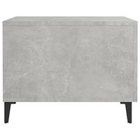 Salontafel 2 st met metalen poten 50x50x40 cm betongrijs - thumbnail