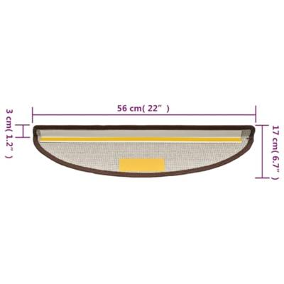 VidaXL Trapmatten 15 st 56x17x3 cm koffiebruin halfrond