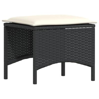 3-delige Tuinset met kussens poly rattan zwart 3-delige Tuinset met kussens poly rattan zwart