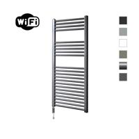 Elektrische Radiator Sanicare HWV Met Wifi 111,8x45 cm Gunmetal 596W Met Thermostaat Chroom Linksonder Sanicare - thumbnail
