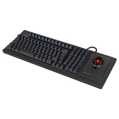 Keysonic KSK-8202ELU-T (UK) Toetsenbord Kabelgebonden QWERTY, UK-Engels Zwart Met trackball, Verlicht