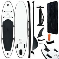 VidaXL Stand-up paddleboard opblaasbaar zwart en wit - thumbnail