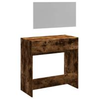 Kaptafel met spiegel 80x39x80 cm gerookt eikenkleurig - thumbnail