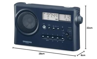 Sangean PR-D4BT Radio VHF (FM), Middengolf, AM, FM Bluetooth Wekfunctie Donkerblauw