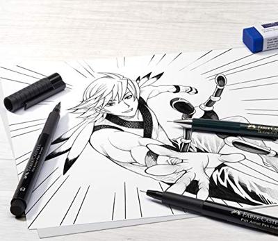 Faber Castell Tekenstift Pitt Artist Pen - Manga 4-delig etui - zwart