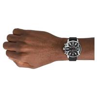 Diesel DZ4603 Horloge Griffed Chrono staal-leder zilverkleurig-zwart 42 mm - thumbnail