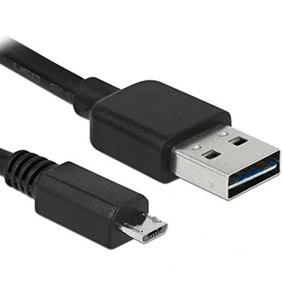Delock USB-kabel USB 2.0 USB-A stekker, USB-micro-B stekker 5.00 m Zwart Stekker past op beide manieren, Vergulde steekcontacten, UL gecertificeerd 83369