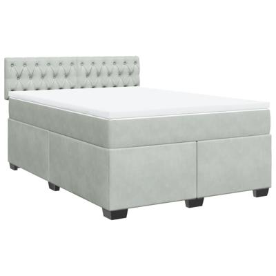 Boxspring met matras fluweel lichtgrijs 160x200 cm