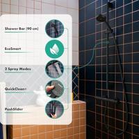 hansgrohe Activera S doucheset 95 - 2jet - EcoSmart - met glijstang 90cm - mat zwart 28046670 - thumbnail