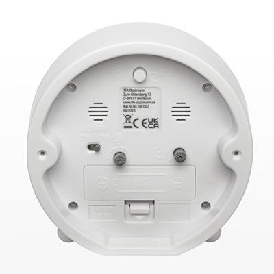 TFA Dostmann 60.1043.02 Wekker Kwarts Wit Alarmtijden 1 Slepend uurwerk (geluidsloos)