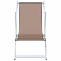Strandstoelen inklapbaar 2 st aluminium en textileen bruin - thumbnail