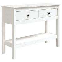 Wandtafel 100x35x75 cm massief grenenhout wit - thumbnail