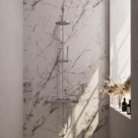 Chrome Carving opbouw thermostatische regendouche SET 01 (20 cm douchekop, staaf handdouche en doucheslang) - thumbnail