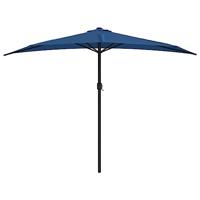 VidaXL Balkonparasol half met aluminium paal 300x155x223 cm blauw - thumbnail
