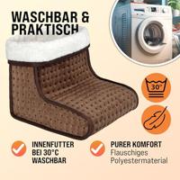 Elektrische voetenwarmer bruin met 6 warmtestanden 100W - thumbnail