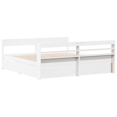 Bedframe zonder matras massief grenenhout wit 180x200 cm