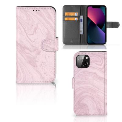 Apple iPhone 13 | Bookcase | Marble Pink - Origineel Cadeau Vriendin