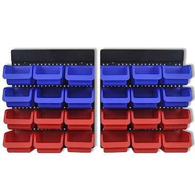 VidaXL Gereedschapsordeners wandgemonteerd blauw en rood 2 st