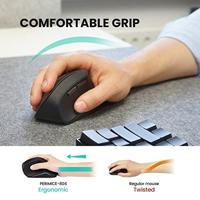 Perixx PERIMICE-804 Ergonomische muis Bluetooth Optisch Zwart 6 Toetsen 1600 dpi Ergonomisch - thumbnail
