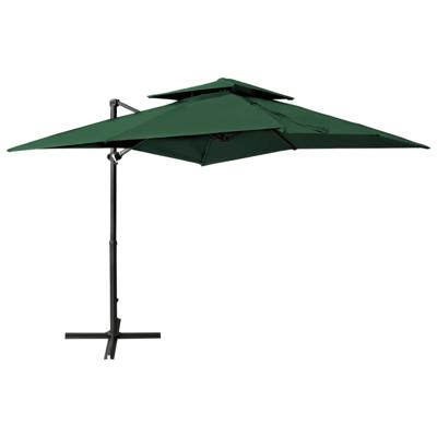 vidaXL Zweefparasol met dubbel dak 250x250 cm groen