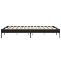 Bedframe bewerkt hout metaal zwart 140x200 cm - thumbnail