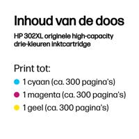 HP 302XL Inktcartridge Origineel Cyaan, Magenta, Geel F6U67AE Inkt - thumbnail