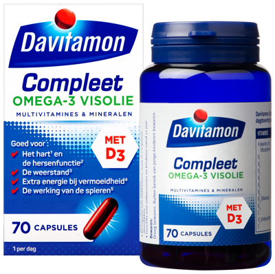 Davitamon Compleet omega 3 vis 70 Capsules Davitamon Compleet omega 3 vis 70 Capsules