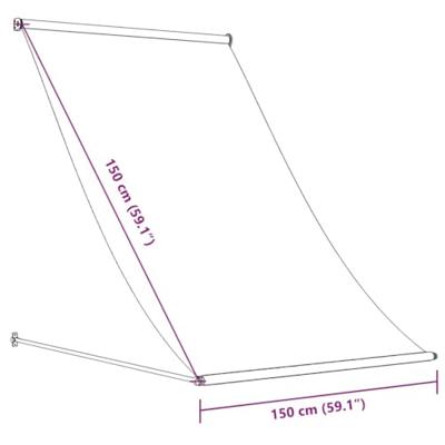 VidaXL Luifel uittrekbaar 150x150 cm stof en staal crèmekleurig - thumbnail