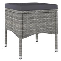 5-delige Bistroset poly rattan en gehard glas grijs - thumbnail