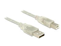 Delock 83892 Kabel USB 2.0 Type-A male > USB 2.0 Type-B male 1 m transparant - thumbnail
