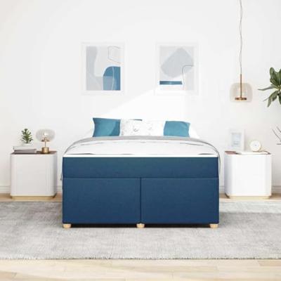 Bedframe met matras Blauw 140 x 200 cm Stof