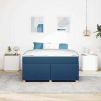 Bedframe met matras Blauw 140 x 200 cm Stof - thumbnail