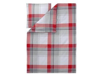 LIVARNO Dekbedovertrek 140 x 200 cm (Rood/grijs geruit)