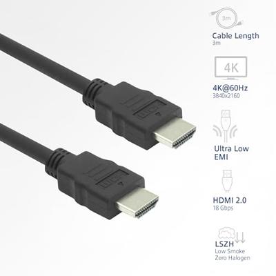ACT 3 meter HDMI 4K LSZH Premium High Speed kabel v2.0 HDMI-A male - HDMI-A male - thumbnail