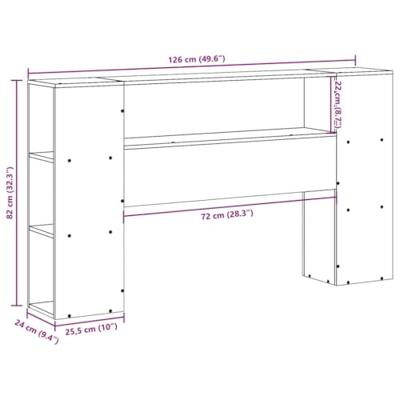 Hoofdbord met opbergruimte 120 cm massief grenenhout