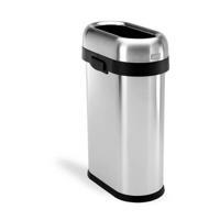 Simplehuman Afvalemmer Bullet Open Slimline 50 liter (zilver) - thumbnail