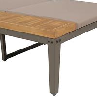 Ligbed met kussens massief acaciahout bruin - thumbnail