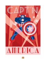 Kunstdruk Marvel - Deco Captain America - 60x80cm - thumbnail