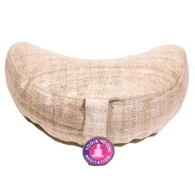 Yogi & Yogini Meditatiekussen Naturel Halve Maan Hennep - Effen - 33 x 13 cm