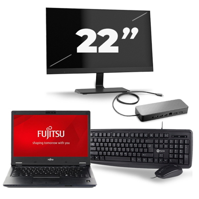 Fujitsu LifeBook E548 - Intel Core i5-8e Generatie - 14 inch - 16GB RAM - 256GB SSD - Windows 11 + 1x 22 inch Monitor
