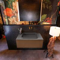 Badkamermeubelset Mondiaz Erin 80 cm met 1 Lade met RIDGE Wastafel Midden Dark grey Zonder Kraangaten Greeploos Mat Rust - thumbnail