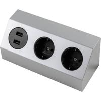 Heitronic 500071 Stekkerdoos Wit, Zilver 1 stuk(s) - thumbnail