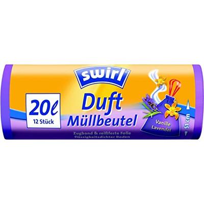 Swirl Pedaalemmerzak met Trekband Geparfumeerd Vanille-Lavendel 20L 12 Stuks