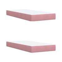 Boxspring met matras fluweel roze 200x200 cm - thumbnail