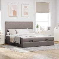 Ottoman bed met matrassen 180x200cm stof taupe - thumbnail