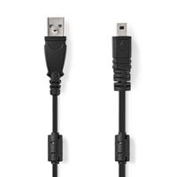 Nedis CCGL60810BK20 Usb-kabel Usb 2.0 Usb-a Male Us-e6 8-pins Male 480 Mbps Vernikkeld 2.00 M Rond Pvc Zwart Label - thumbnail