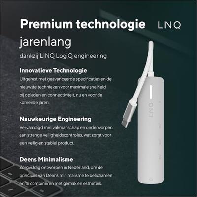 Hub USB Linq Byelements LQ49051 Wit Grijs