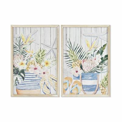 Schilderij DKD Home Decor Zomer Mediterrane (40 x 1,8 x 60 cm) (2 Stuks)
