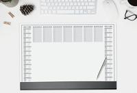 Sigel SI-HO365 Bureauonderlegger Office A2 + Kalender 24/25 40 Vel met Kunststof Rand Wit/Grijs/Zwart - thumbnail